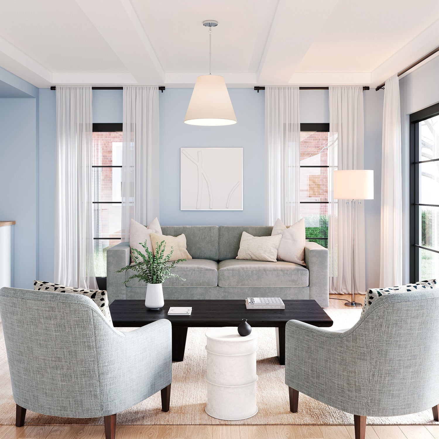 Lampa podłogowa Laurel z cylindrem szklanym, polerowany nikiel