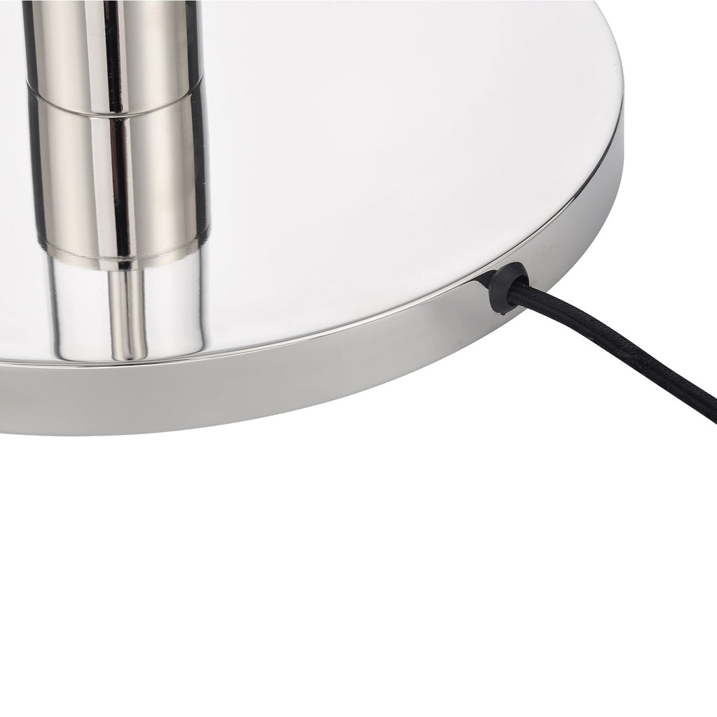 Lampa podłogowa Laurel z cylindrem szklanym, polerowany nikiel