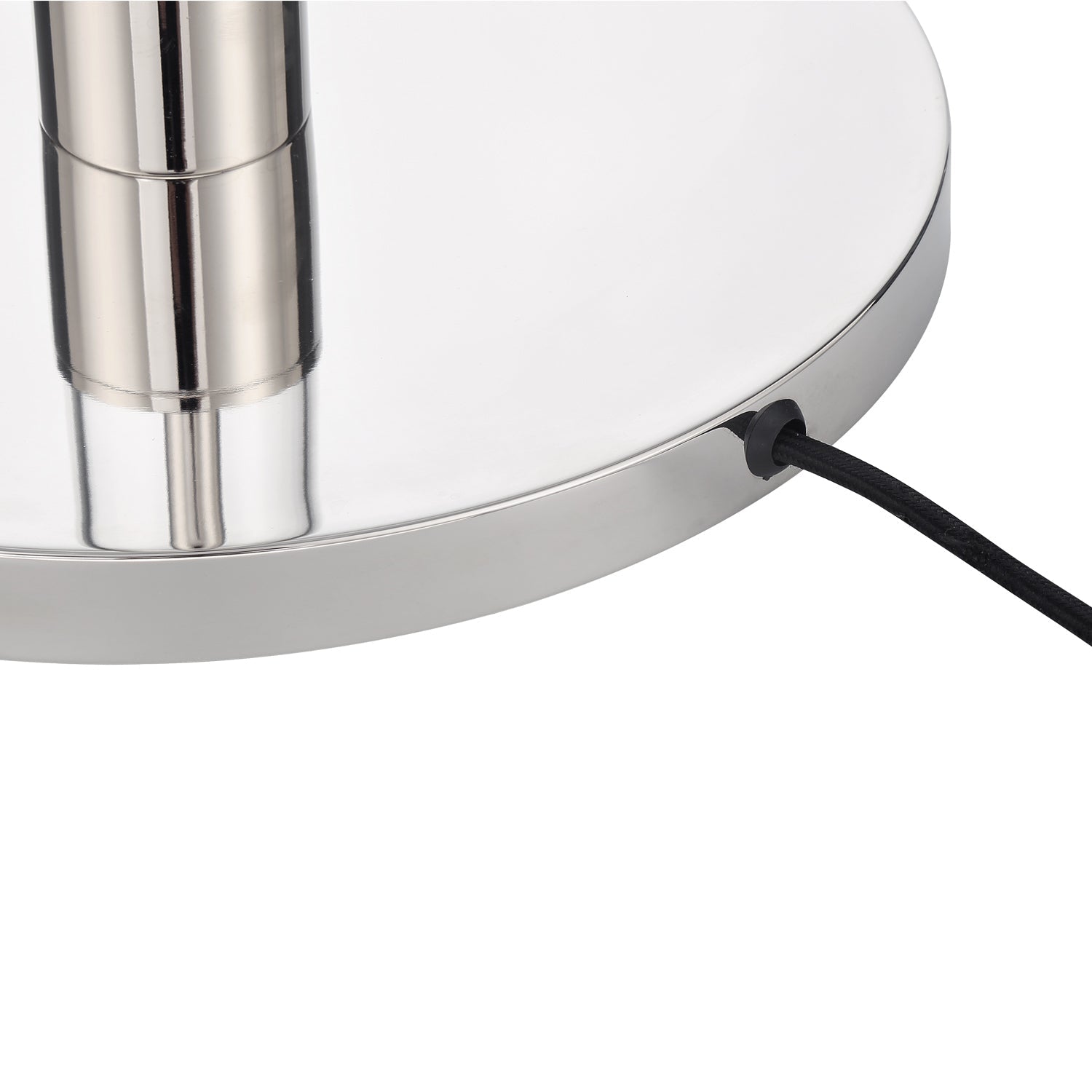 Lampa podłogowa Laurel z cylindrem szklanym, polerowany nikiel