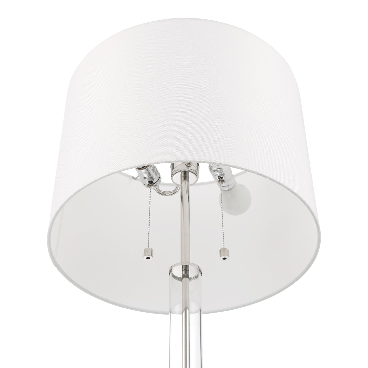 Lampa podłogowa Laurel z cylindrem szklanym, polerowany nikiel