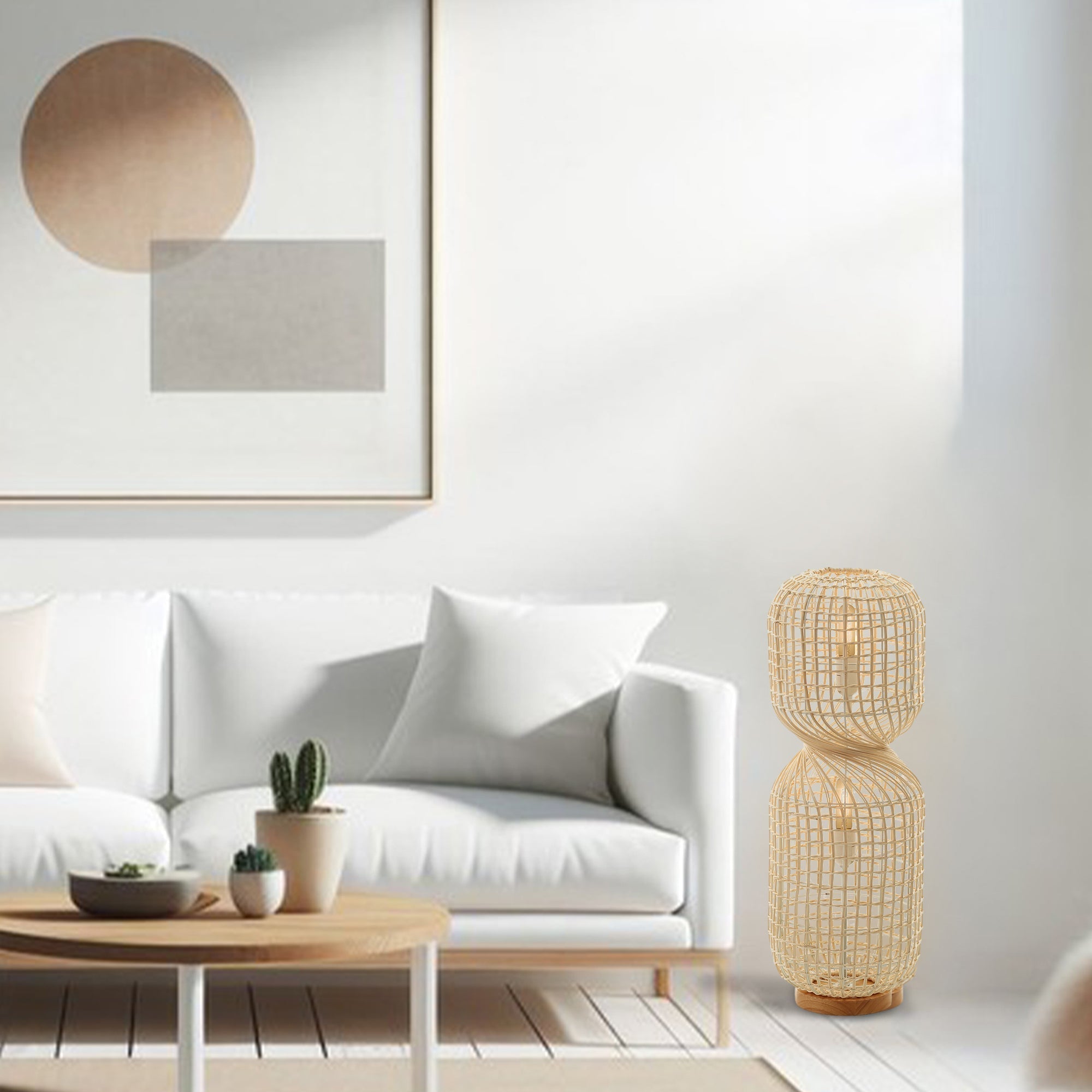 Lampa podłogowa Twirla Rattan - Duża/Mała