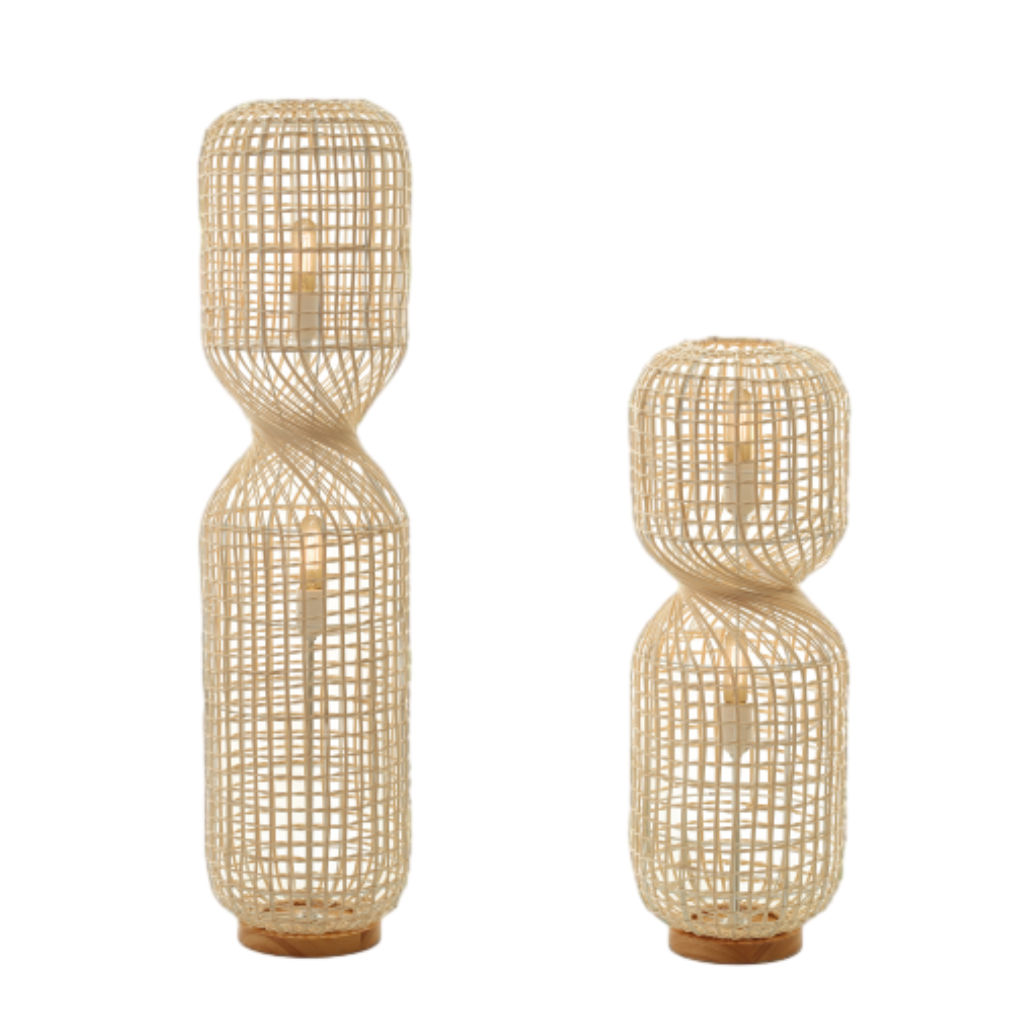 Lampa podłogowa Twirla Rattan - Duża/Mała