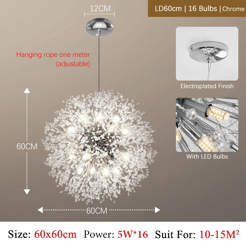 Olśniewający Kryształowy Żyrandol