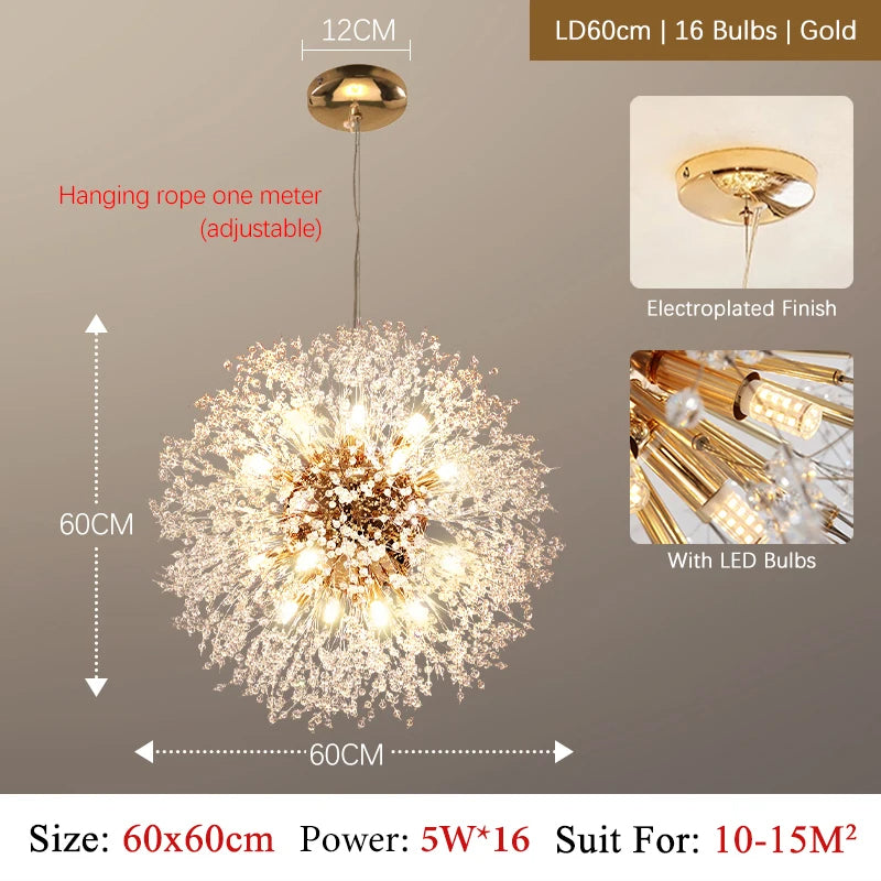 Olśniewający Kryształowy Żyrandol