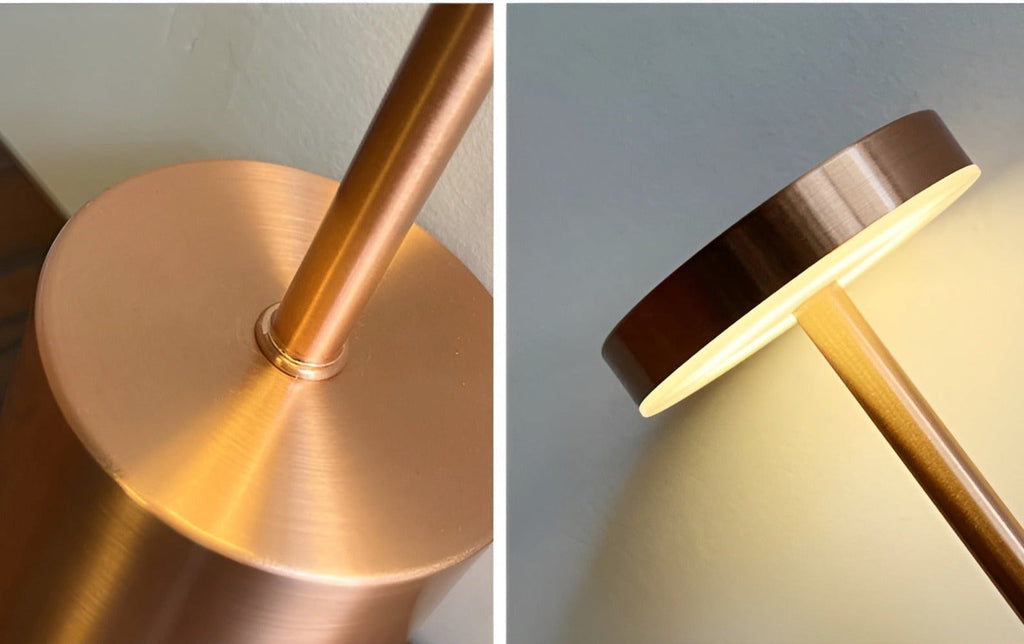 RetroGlow - Retroinspirowana lampa biurkowa LED z bezprzewodowym i USB ładowaniem