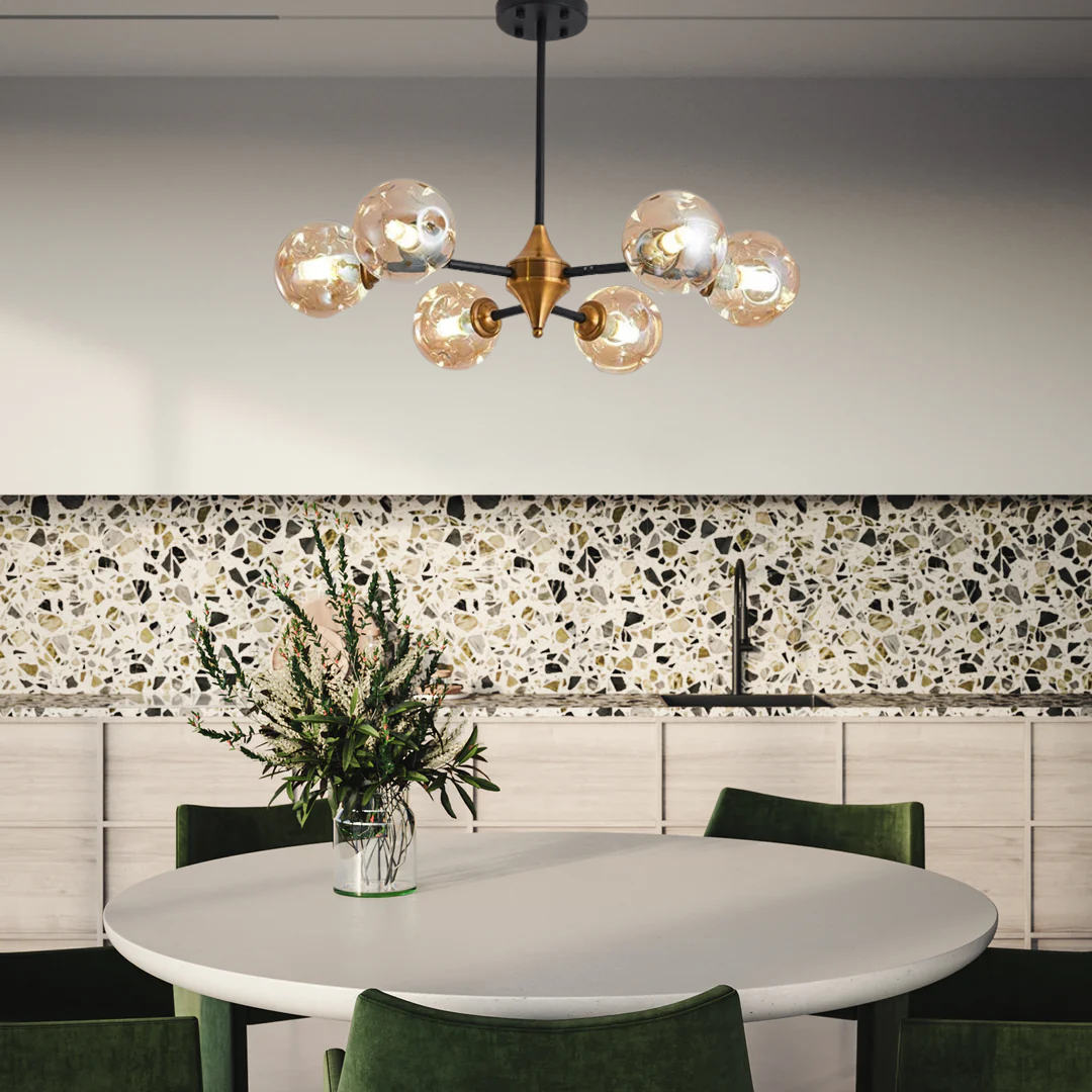 Kulowy Szklany Żyrandol