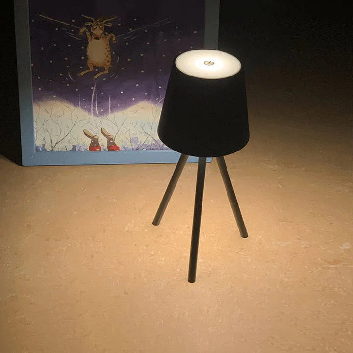 Lampka stołowa na statywie z akumulatorem