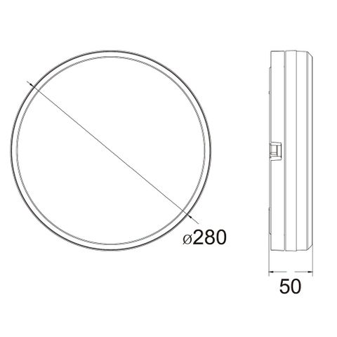 Hector-280 40W IP65 LED Lampa sufitowa - Czarna